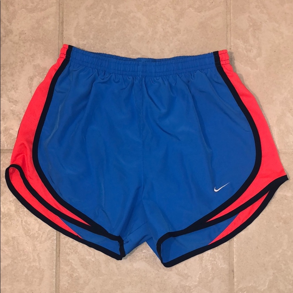 Blue and neon Orange Nike Shorts